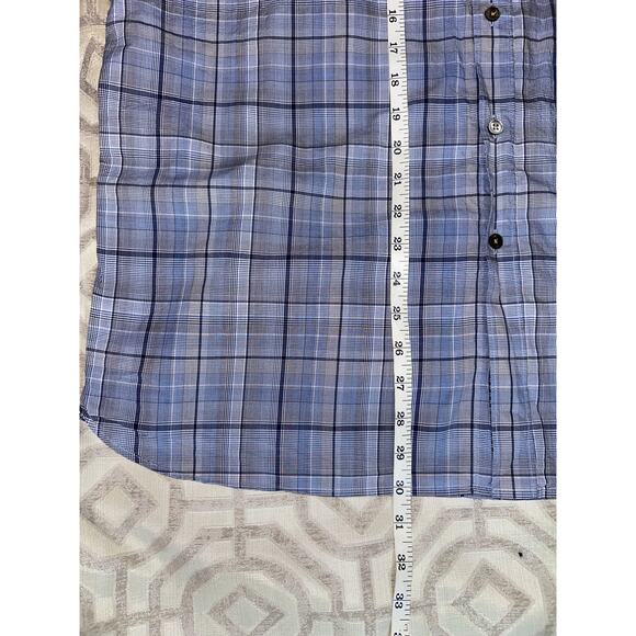 Ted Baker London Men’s Shirt Size 7 Blue Plaid Short Sleeve Button Up Casual - Picture 4 of 8